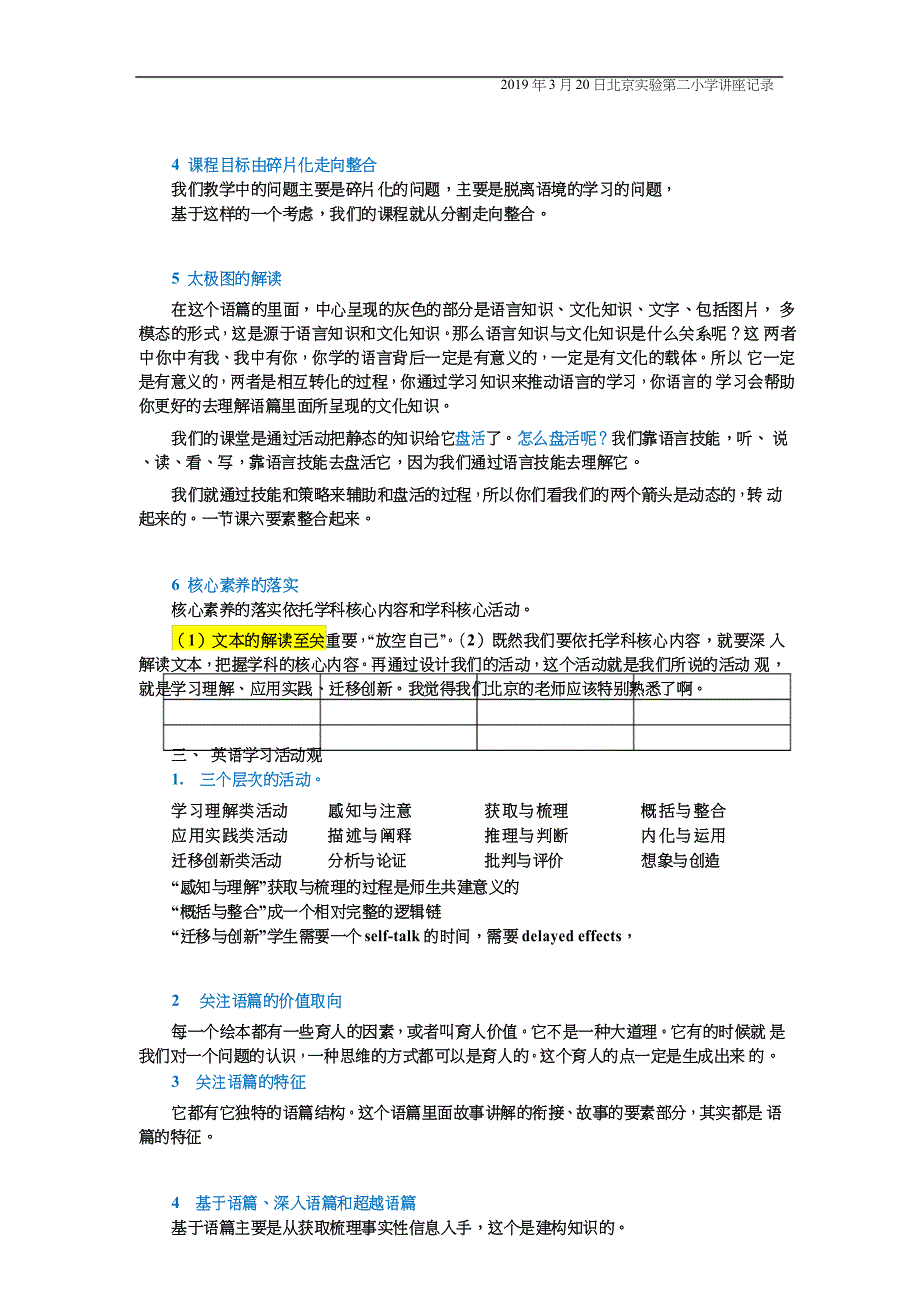 王蔷：树立英语学习活动观 落实英语学科核心素养(学习笔记)_第3页