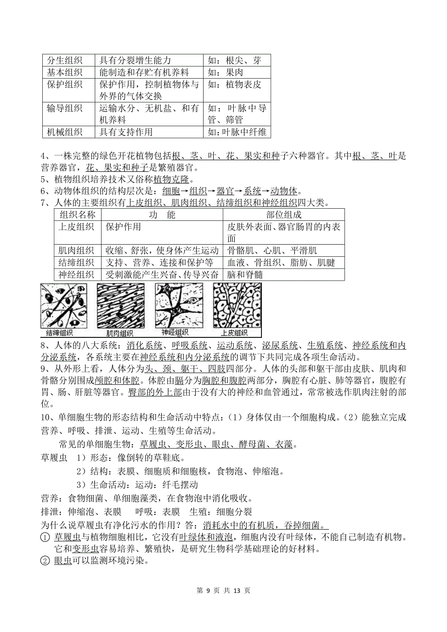 苏科版七下生物背诵手册_第2页