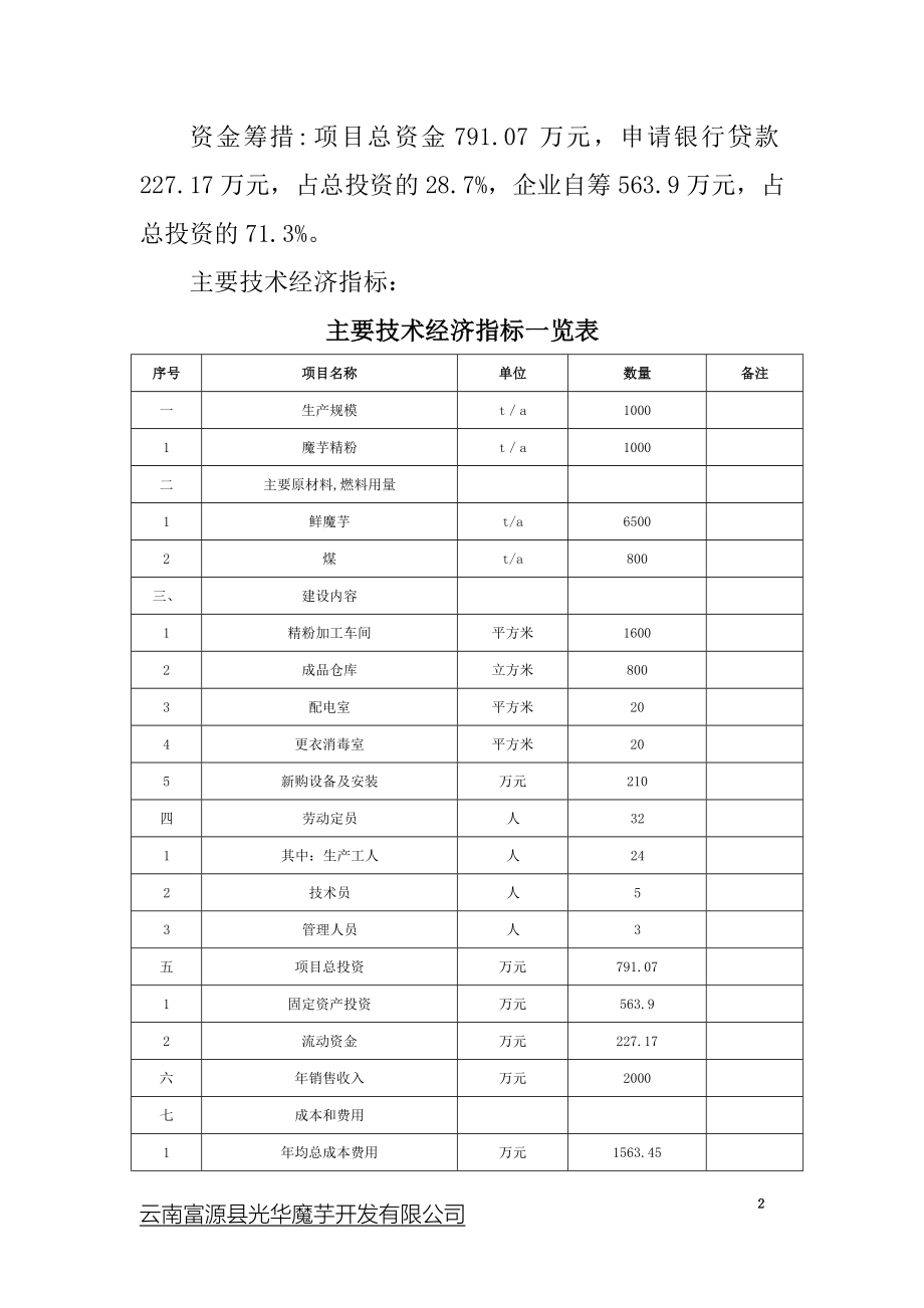 年产1000吨魔芋精粉项目可行性策划书.doc_第2页